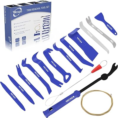 Wetado 15Pcs Auto Trim Removal Tool Kit Car Panel Fasteners Rivet Remover