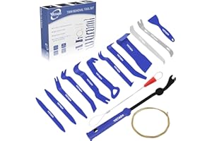 Auto Trim Removal Tools Kit, Wetado 15Pcs Car Panel Removal Tool Interior Trim Kit Fastener Rivet Remover Plastic Pry Tool Set - Metal Removal of Car Molding, Dashboards, Wheel Hubs