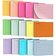 EOOUT 15 Pack Lined Sticky Notes, 3"x4", 750 Sheets, To-Do List Notepad, 15 Colors, Square Sticky Notes for Office, Meeting, School, Home