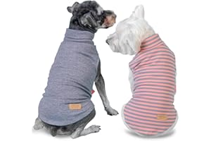 KYEESE 2Pack Dog Sweater Pullover for Small Dogs Girl - Stretchy Sweatshirt, Warm Dachshund Clothes, Soft Turtleneck Coats