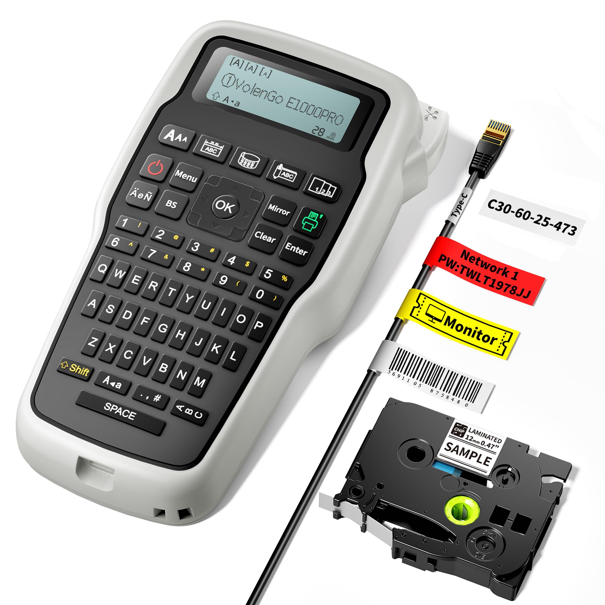 VolenGo E1000 Label Maker, Wire Label Maker