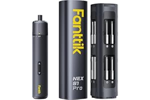 Fanttik S1 Pro Electric Screwdriver, Power Screwdriver with16 S2 Steel Bits, 3 Torque Settings, Max 6 N.m, 2000mAh Battery, LED Light & 1/4''Hex, Ideal Tool for Furniture & Gaming PC