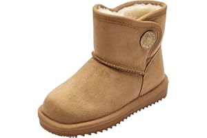 Balabala Water Resistant Girls Snow Boots Winter Boots Warm Kids Snow Boots Boys Snow Boots Faux Fur Suede Hiking Boots