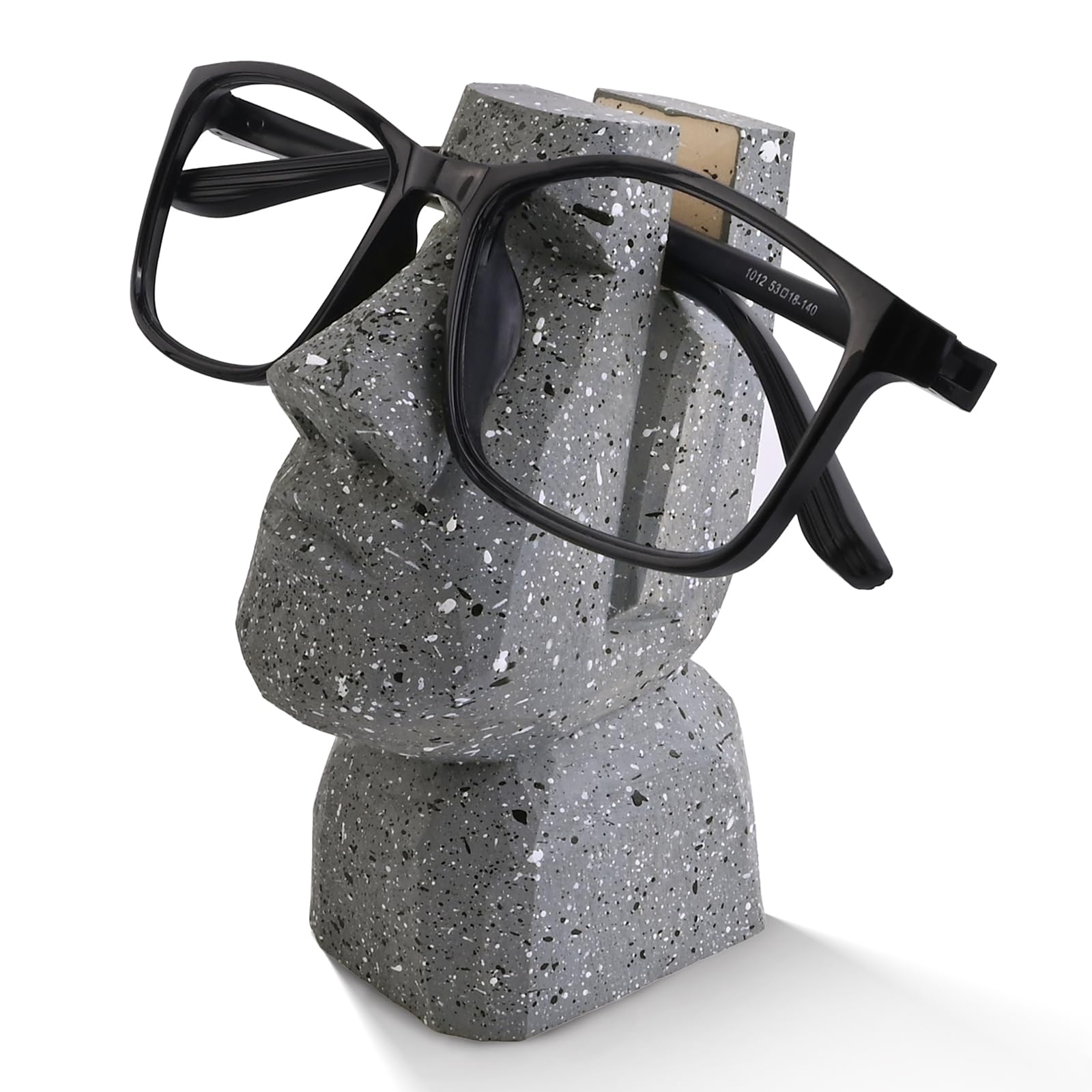 VIPbuy Handmade Wood Carved Glasses Holder Stand for Nightstand , Moai Head