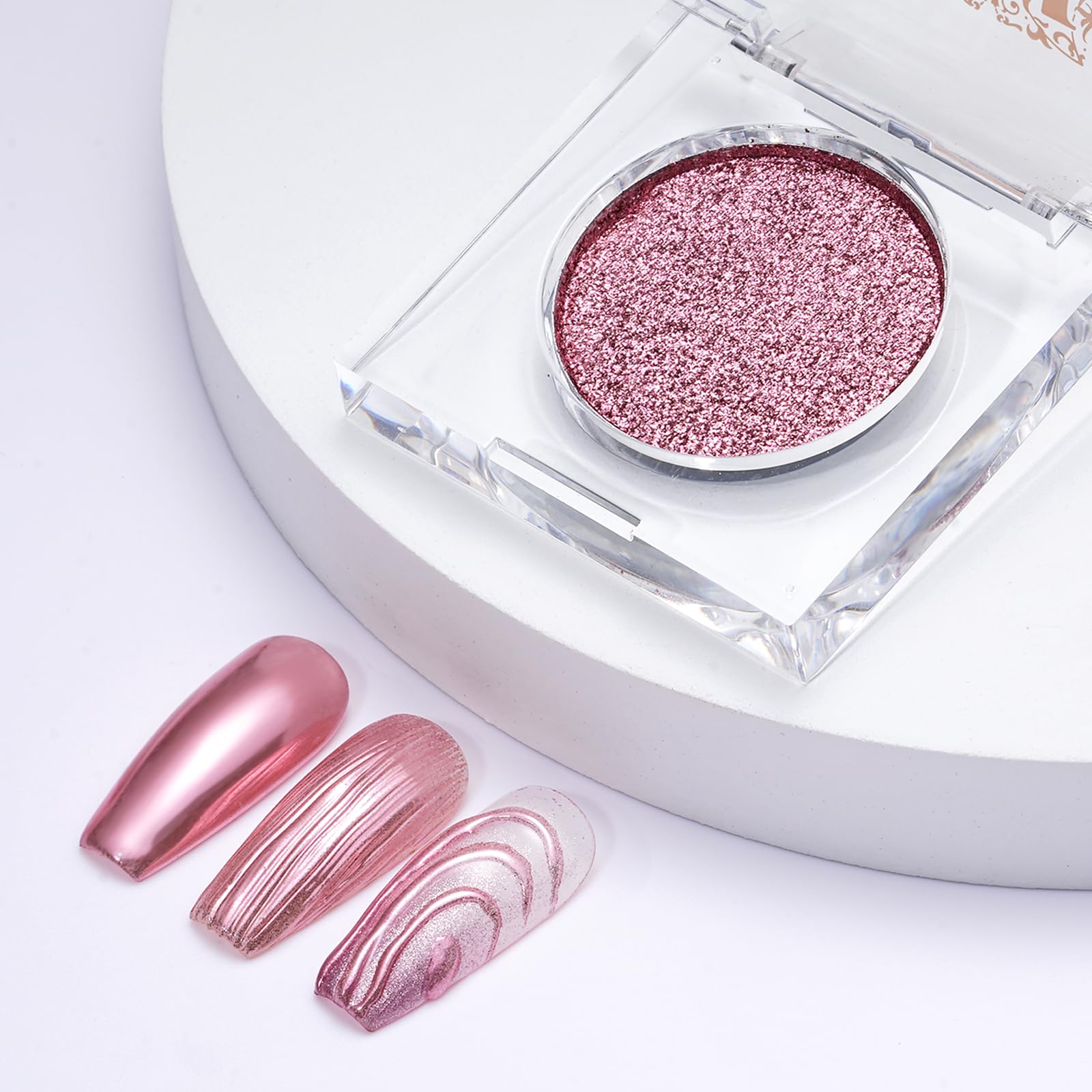 PrettyDiva Nail Powder Rose Gold Chrome Nail Powder