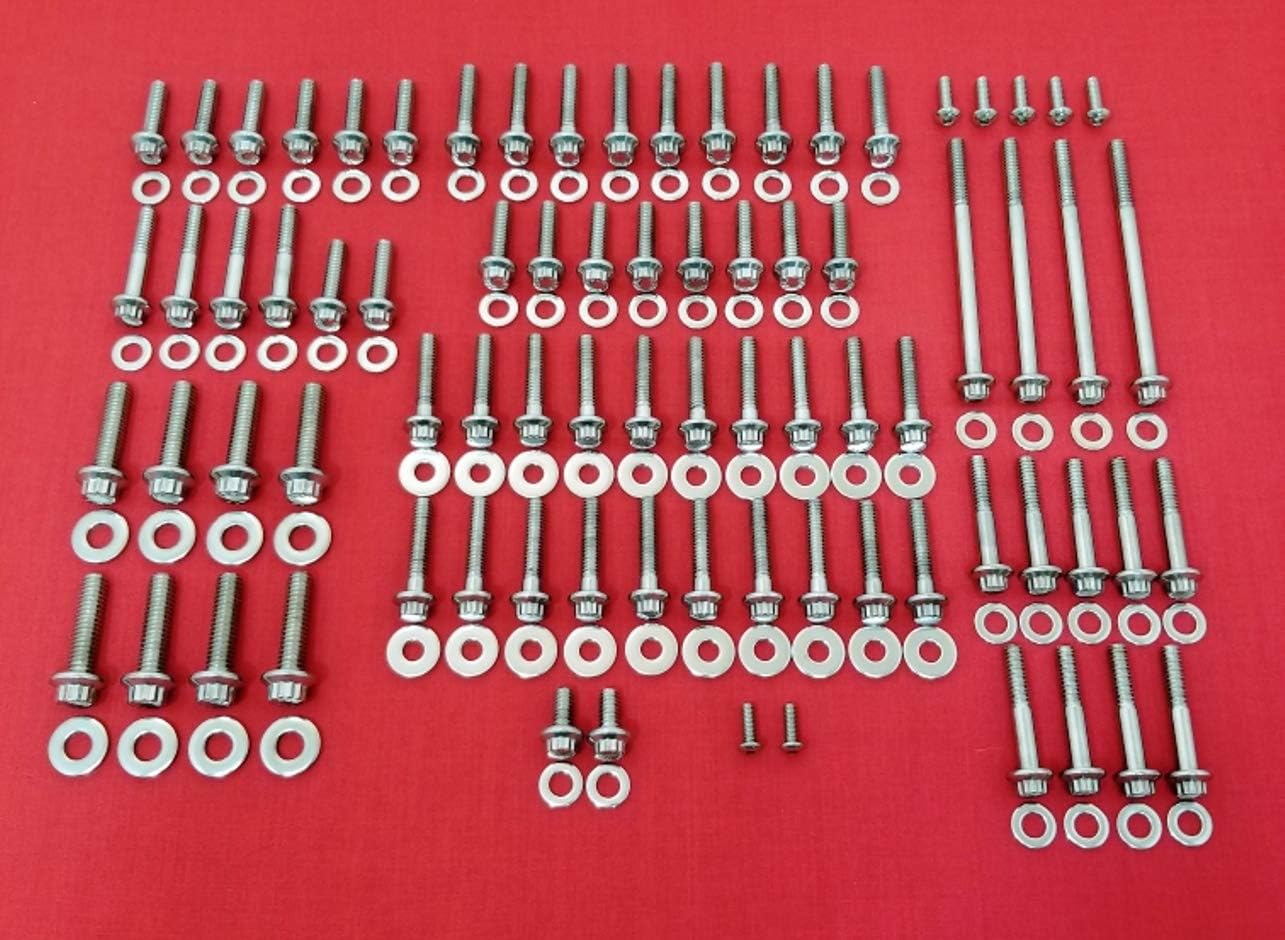 Alloyboltz2017 & UP Harley Touring Ultra, Electra Glide, Road King, 2017-23 Road Glide 2017-23 Street Glide Milwaukee 8 Polished ARP Grade 8 12PT Stainless Steel Engine Transmission Bolt KIT Set