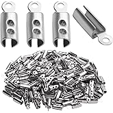 Fold Crimp Ends,200Pcs Stainless Steel Fold Over Crimp Cord Ending Clasp Clamp Tips for DIY Jewelry Making Necklaces Bracelets