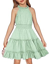 Arshiner Girls Summer Dress Formal Cold Shoulder