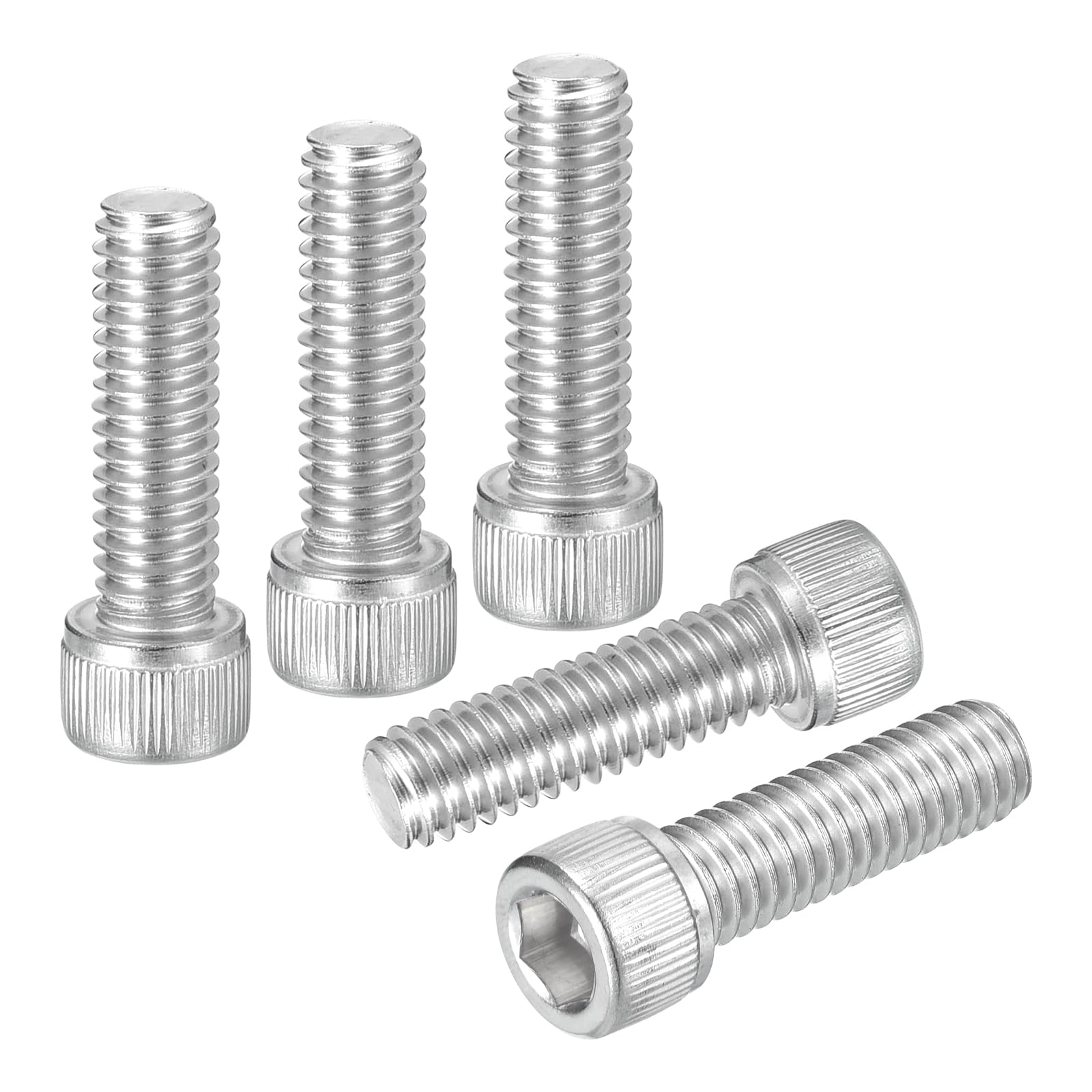 DTGN 5/16"-18x1" Socket Head Cap Screws Bolts - 15Pack - Good for Road Bicycle, Mountain Bike, Auto, Motorcycle - 304 Stainless Steel Hex Head Metric Screws - Silver