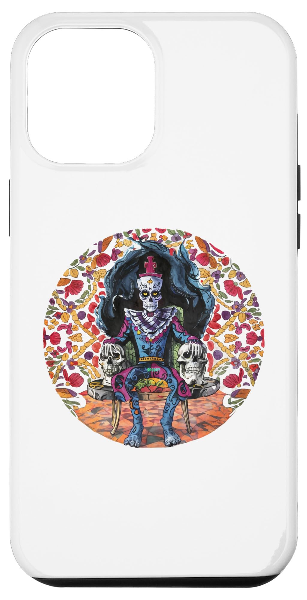 iPhone 15 Plus Vibrant Day of the Dead Skeleton Art Case
