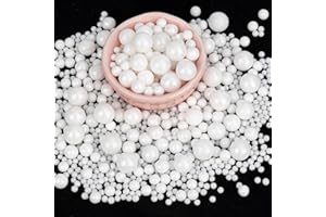 Twisweet White Pearl Sprinkles for Cake Decorating, Edible Sugar Pearls for Baking, Mix Size, Cake Topper Cupcake Cookie Ice Cream Dessert Decorations, Valentines Birthday Christmas Wedding Supplies (130g/4.58oz)