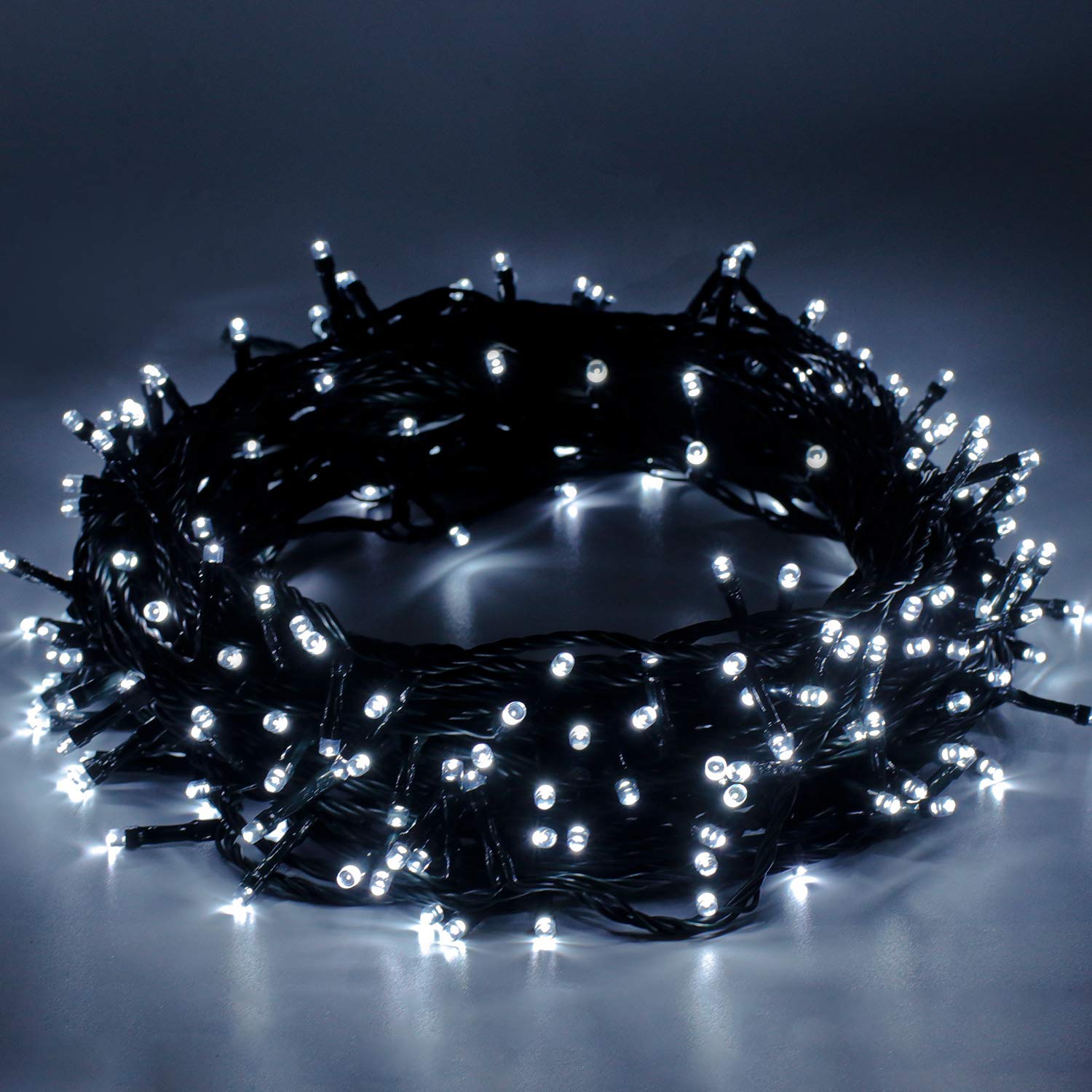 LED String Lights - 25m/82ft 220 LEDs Outdoor Indoor Decorations Memory Function 8 Modes Waterproof End to End Expandable Plug Fairy Christmas Light for Tree Party Holiday Wedding Garden (Cool White)