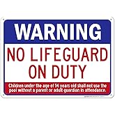 Swimming Pool, Warning No Lifeguard On Duty Sign, Pool Sign, 10x14 Inches, Rust Free .040 Aluminum, Fade Resistant, Made in USA