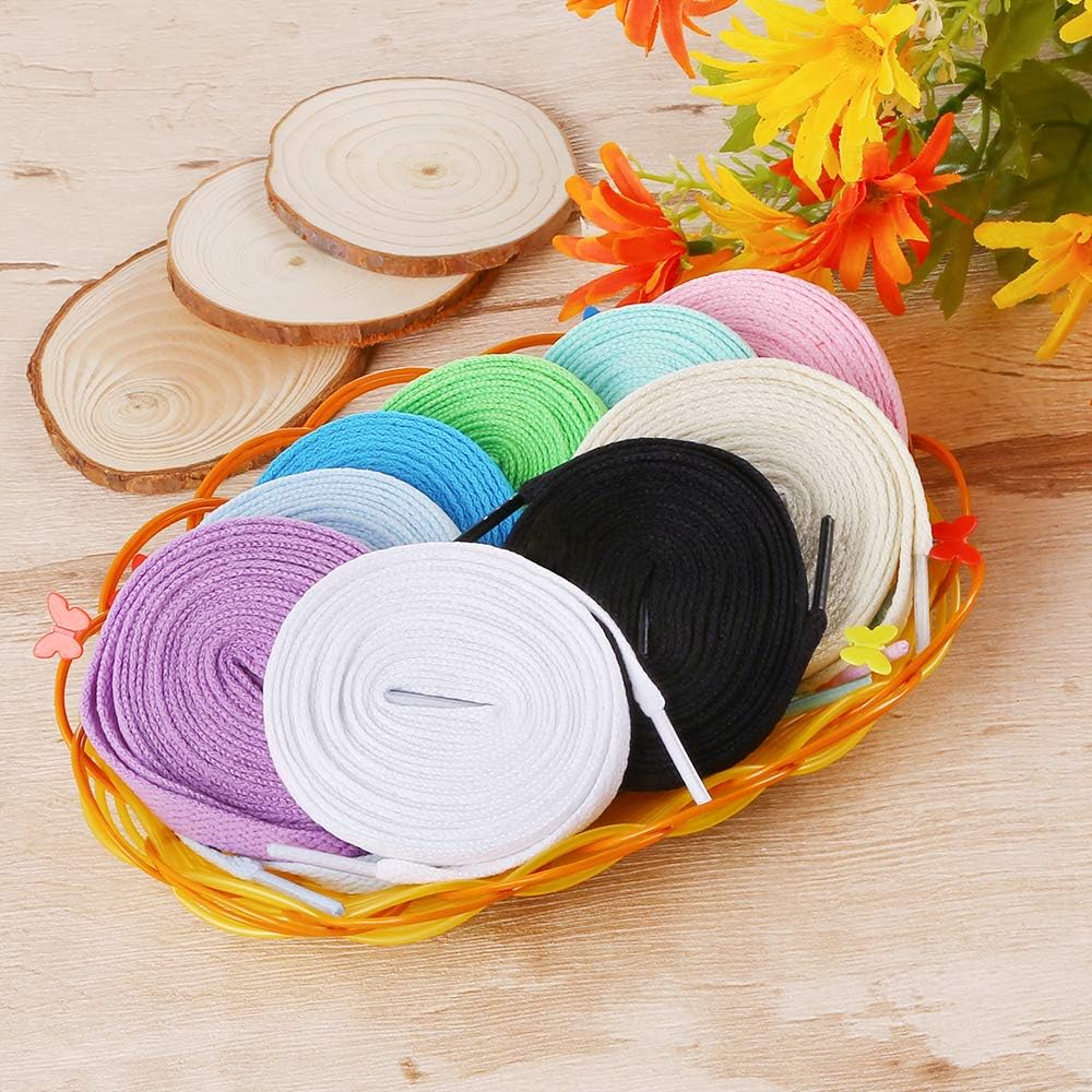 Auihiay 24 Pairs Flat Colored Shoelaces Shoestrings for Sneakers Skate Shoes Sport Shoes Boots: Shoes