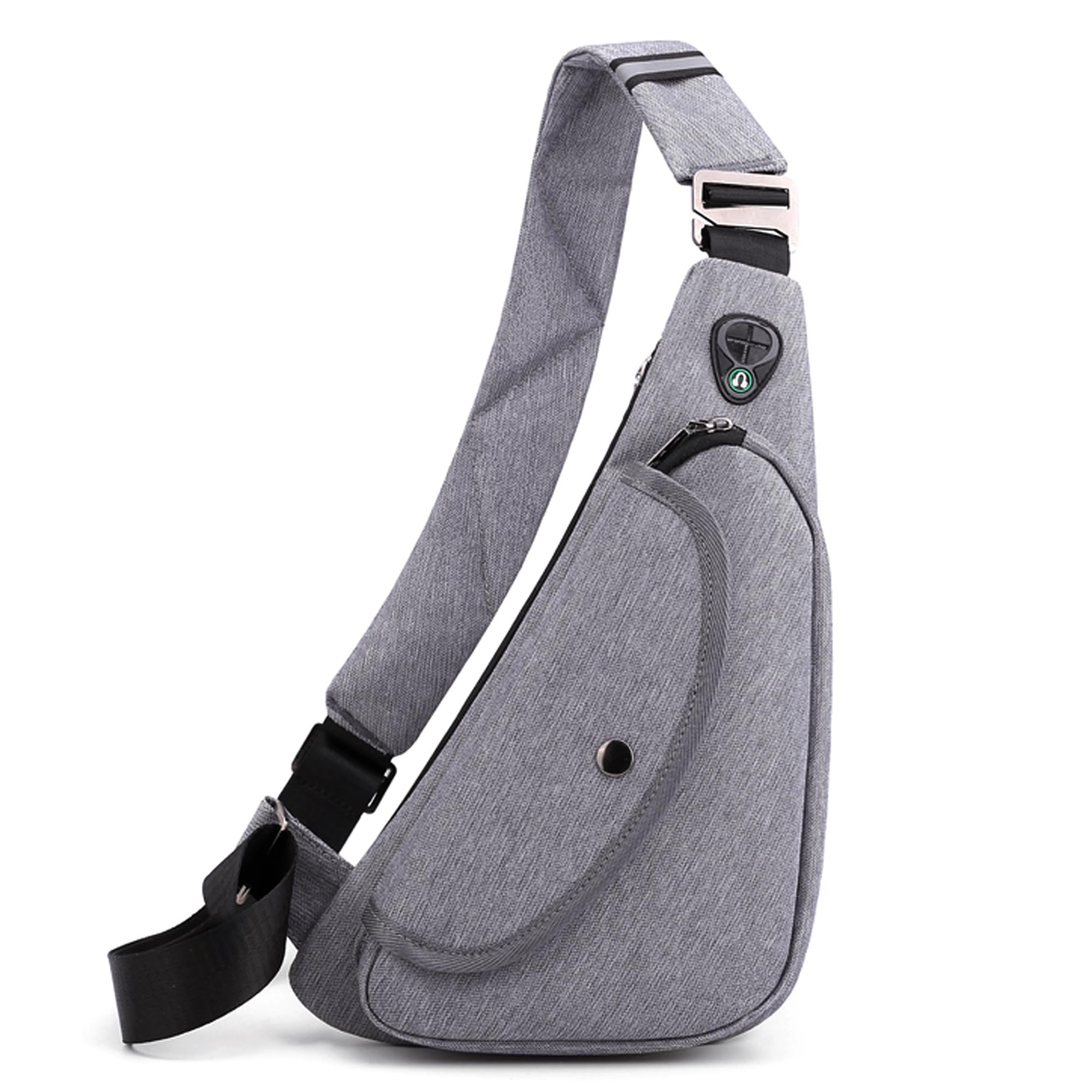 VARLIVOO Men's Sling Bag Men Chest Bag Shoulder Bags Crossbody Bag Travel Hiking Sport Gym Cycling Waterproof Polyester Grey