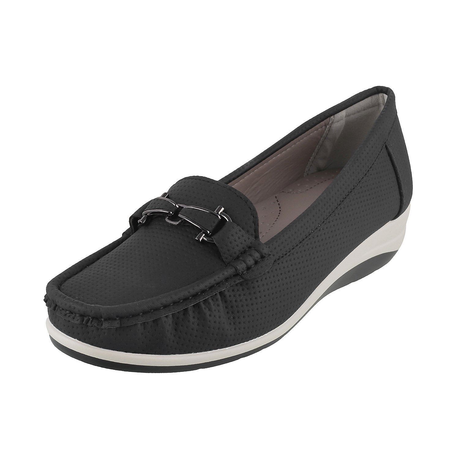 metro women black synthetic loafers ( 31-8153 ) 31-8153-11-black