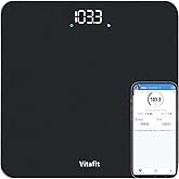 Vitafit Smart Digital Bathroom Scale for Body Weight, High Precision Assured by Weight Scale Professional Factory Since 2001, BMI with App, 400lb in 0.1lb, Spray Silver Black