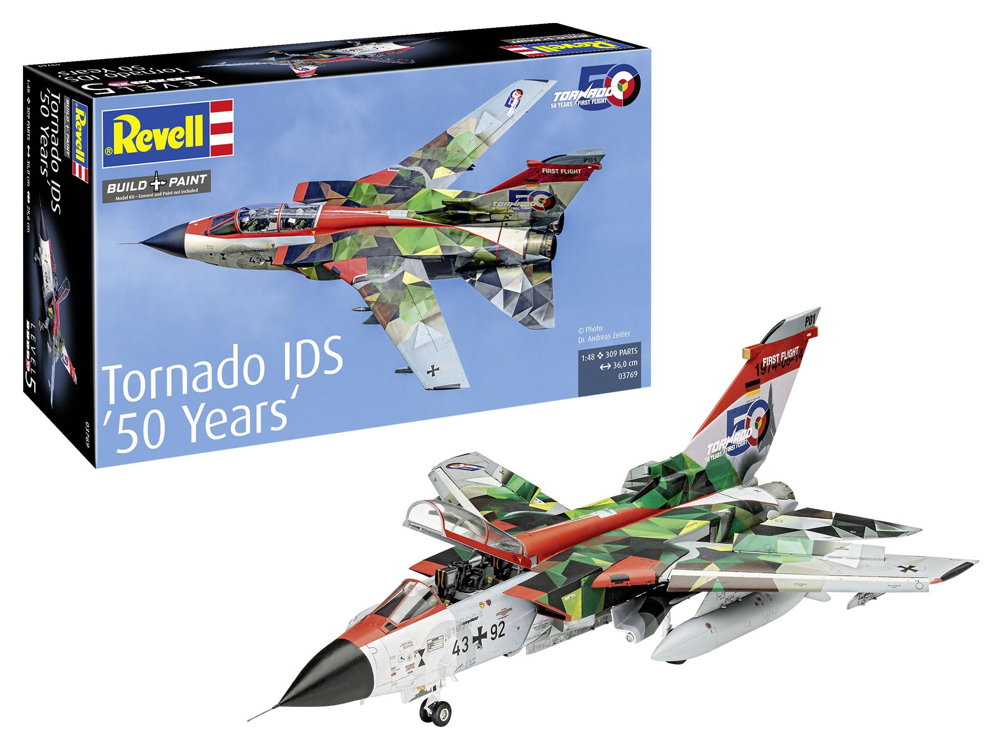 Revell 03769 Panavia Tornado IDS "50 Years" 1:48 Scale Unbuilt/Unpainted Plastic Model Kit