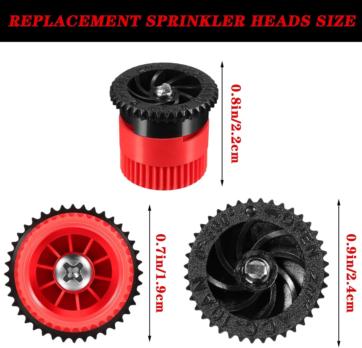 16 Pieces Variable Arc Nozzle 9.8 Feet Radius High Efficiency Replacement Pop-up Sprinkler Heads Compatible with RainBird, Hunter, Orbit Pop-up Sprinklers, Red, 10VAN : Garden & Outdoor