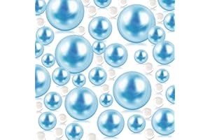 CUSMATION 20mm 14mm 10mm 100 PCS Light Blue Floating Beads for Centerpiece and 800 PCS Water Gel Bead for Vases, Blue Vase Filler Blue Pearls for Vases Blue Floating Beads for Home Wedding Decor
