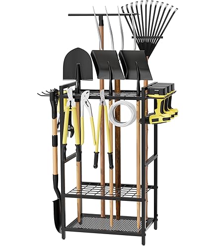 Broom Holder Wall Mount Outsunny Garden Tool Organizer With