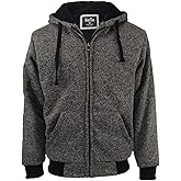Yasumond Hoodies for Men Zipper Fleece Sweatshirt Heavy Sherpa Lined Hooded Warm Winter Coats Big Tall