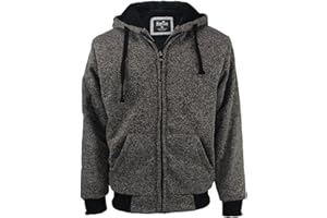 Yasumond Hoodies for Men Zipper Fleece Sweatshirt Heavy Sherpa Lined Hooded Warm Winter Coats Big Tall