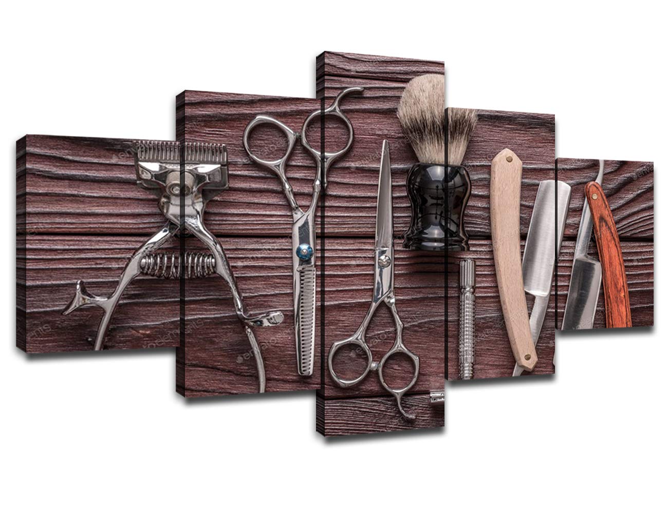 Vintage Barber Shop Tools Wall Pictures Canvas Art Hair Salon Wall