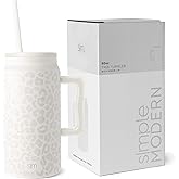 Simple Modern 50 oz Mug Tumbler with Handle and Straw Lid | Reusable Insulated Stainless Steel Large Travel Jug Water Bottle | Gifts for Women Men Him Her | Trek Collection | 50oz | Cream Leopard