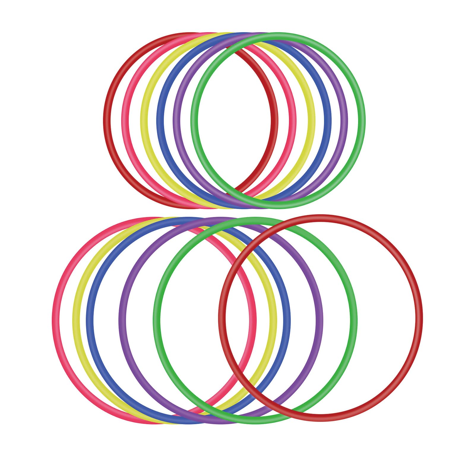 OOTSR Plastic Toss Rings Toys, 12Pcs Inner Size 22cm & 30cm Throwing Rings for Kids, Indoor Outdoor Sport Games, Party Favor