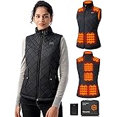 Quilted Heated Vest Women with Battery Pack 16000mAh 7.4V, Warming Heated Vests for Women, Smart Women's Heating Vest
