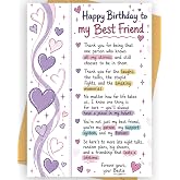 MejorJo Best Friend Birthday Card Gifts Decorations for Bestie Women