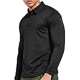 MIER Men's Outdoor Performance Tactical Polo Shirts Short and Long Sleeve, Moisture-Wicking