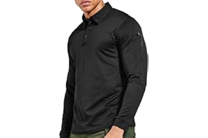 MIER Men's Outdoor Performance Tactical Polo Shirts Short and Long Sleeve, Moisture-Wicking