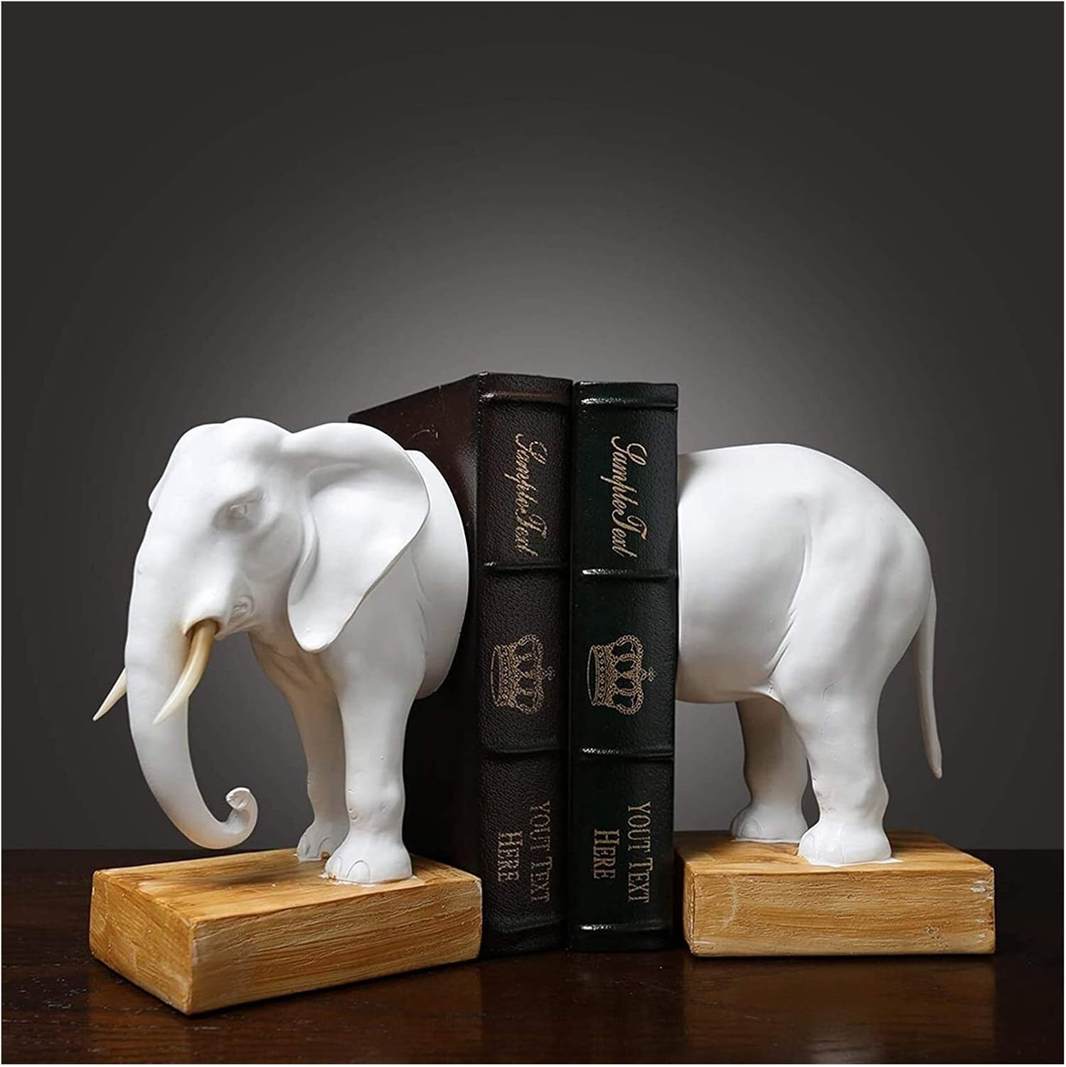 Book Ends for Office, Heavy Books Book Ends Bookends Book Shelves, Creative Resin Elephant