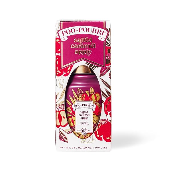 POO-POURRI BEFORE-YOU-GO TOILET SPRAY, SALTED CARAMEL APPLE, 2 FL OZ – CARAMEL, RED APPLE AND SEA SALT