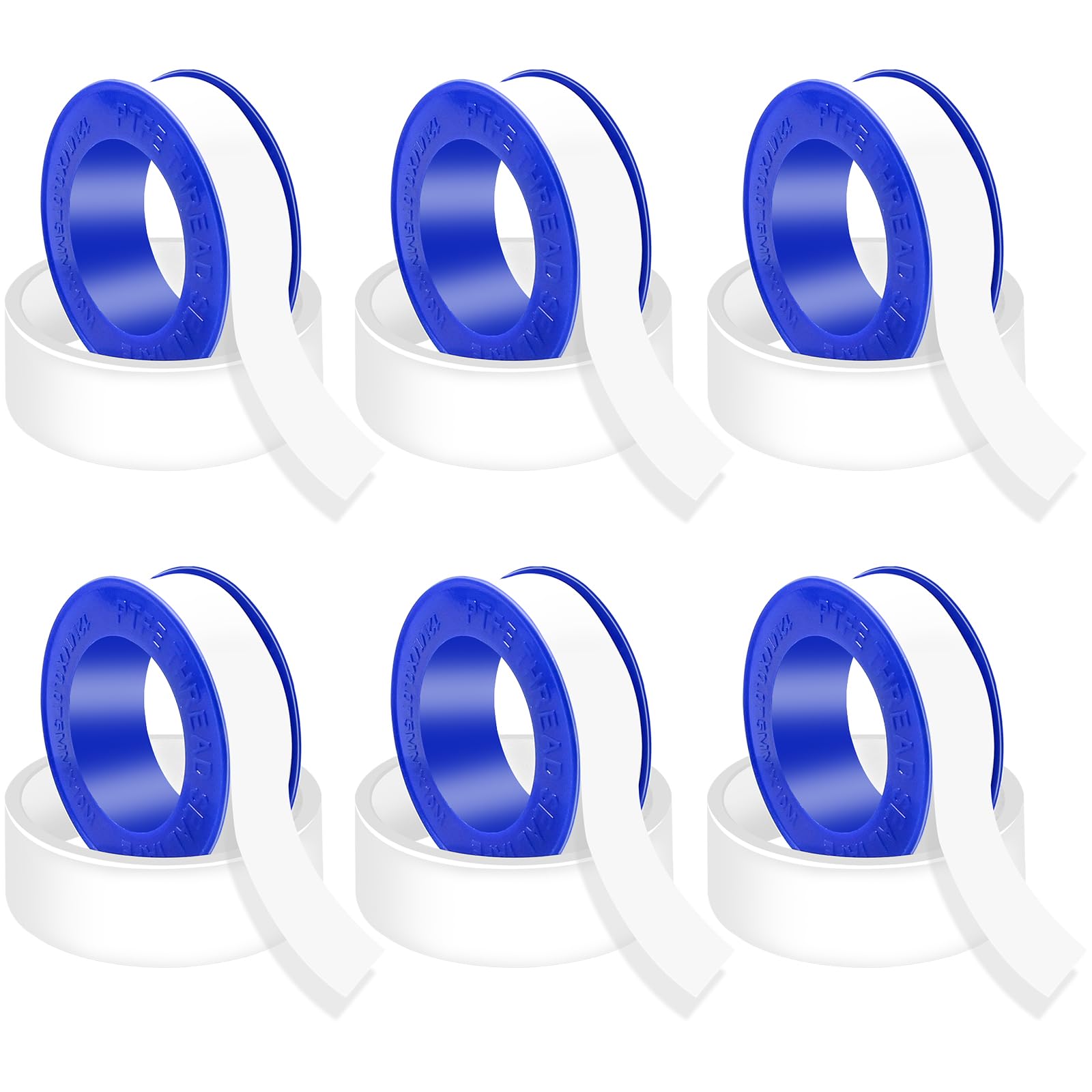 LICQIC Ptfe Tape, Plumber's Tape, Pft Duct Tape for Leaking Pipe Thread Screw Heads in Bathroom, Kitchen, Garden (6 Pcs)