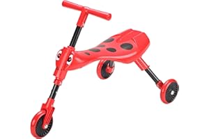 Scuttlebug 3-Wheel Foldable Ride-On Tricycle for 1+ Year Old Boys and Girls, Antennae Handlebar, Develop Your Toddler’s Balance and Motor Skills, Fun with No Surface Scratches (Beetle)