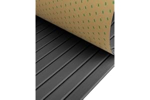 Hjdeck Boat Flooring EVA Foam Boat Decking with 3M Self-Adhesive Backing, Boat Foam Flooring Marine Carpet Faux Teak Sheet for Yacht Fishing Boat Kayak Motorboat RV Floor Helm Pad