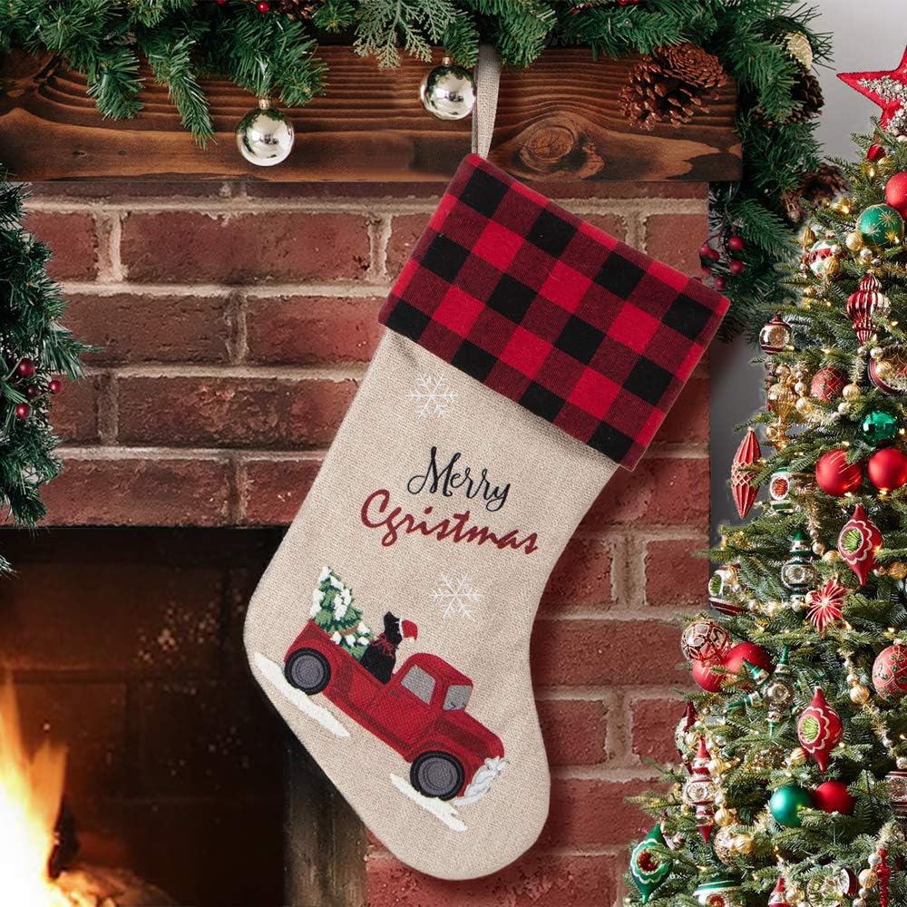 XAMSHOR Burlap Christmas Stockings