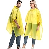 Borogo 2 Pack Rain Ponchos for Adults Reusable - Raincoats Survival Emergency Heavy Duty Rain Coat with Drawstring Hood
