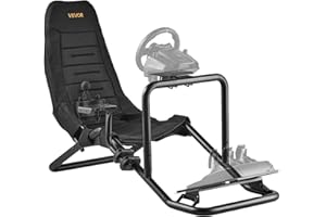 VEVOR Racing Wheel Stand, Heavy-Duty Integrated Simulator Cockpit Steering Stand, Fit Logitech G25,G27,G29,G920,G923, Thrustm