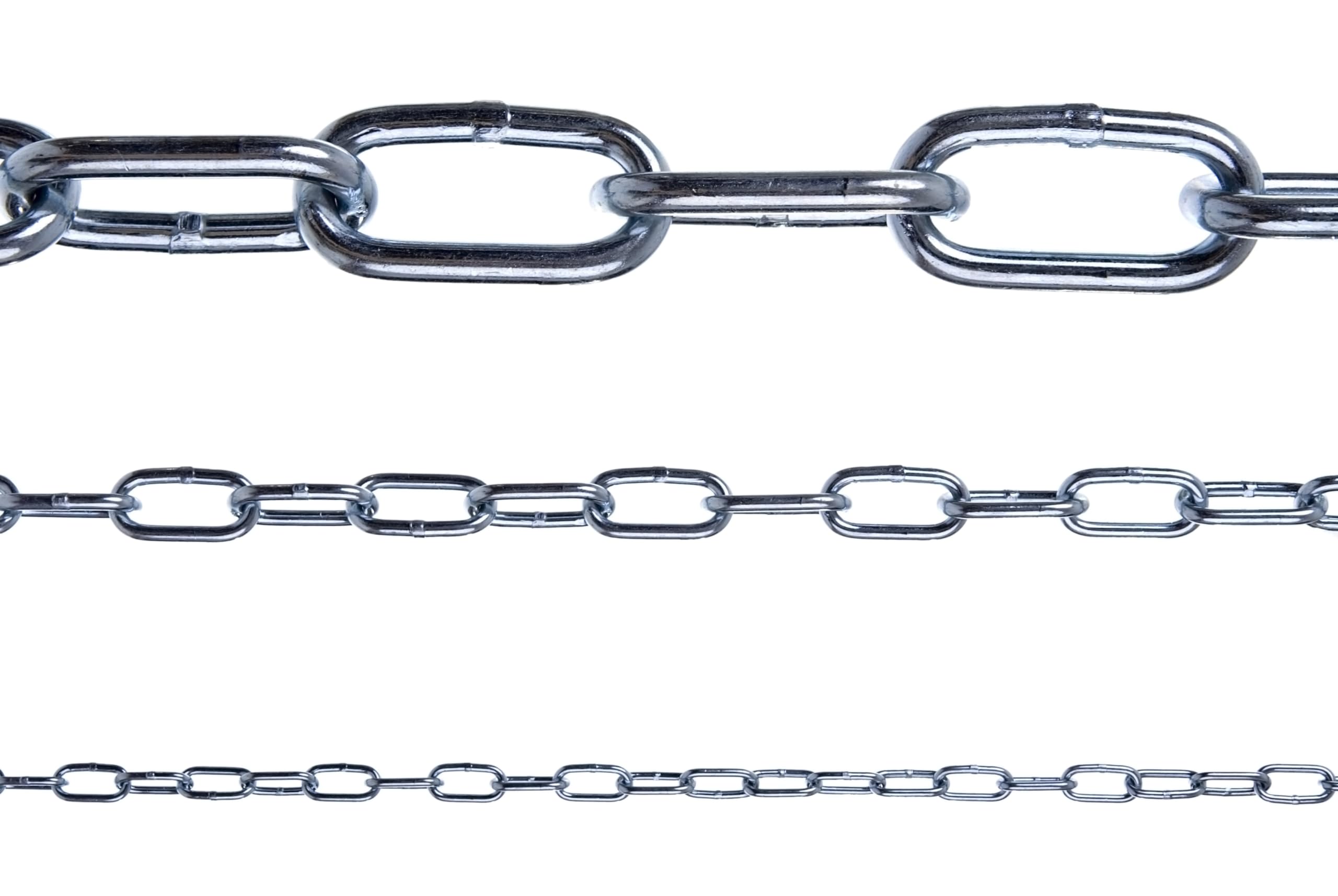 Constrabo® Stainless Steel Chain Long Link DIN 763 0.5 m Diameter 6 mm Stainless Steel 316 (V4A) Stainless Steel Chain Sold by the Metre Round Link Chain Barrier Chain Safety Chain Round Steel Chain