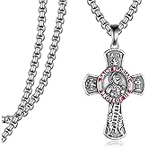 Tiaxiemo Saint Florian Necklace 925 Sterling Silver Saint Medal Necklace Firefighter Gifts Catholic Jewelry Gifts for Men