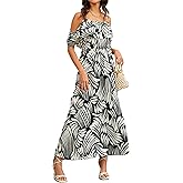 Ystguic Women's Casual Off The Shoulder Dress Empire Waist Maxi Dresses 2025 Lightweight for Vocation