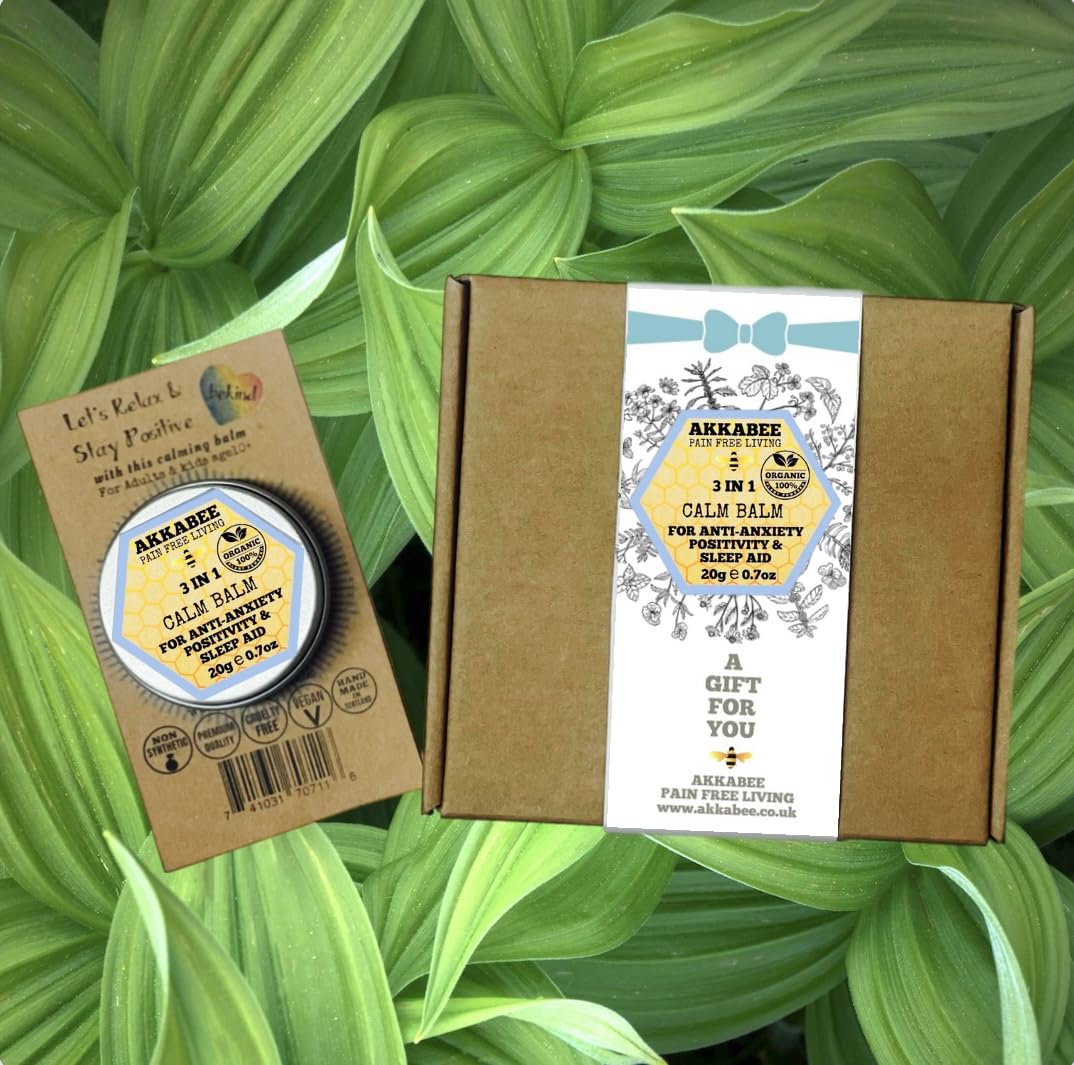 CALM BALM-All Purpose Calm Balm(20g)-A blend of relaxing essential oils-For Aniety,Stress,Relax,Good Night Sleep,Very Dry & Irritated Skin,100% Organic Wellness Gift for Him,for Her