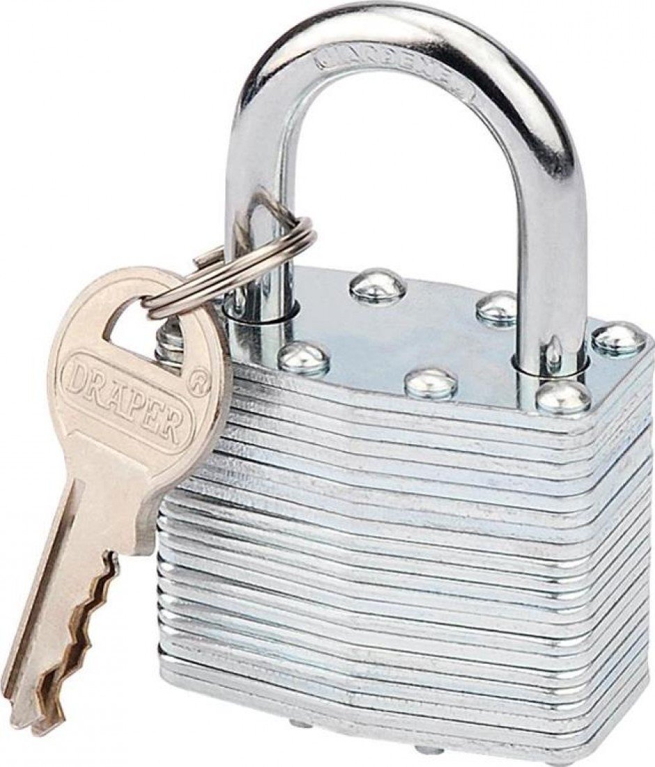 Draper 14021 Laminated Steel Padlock, 50mm