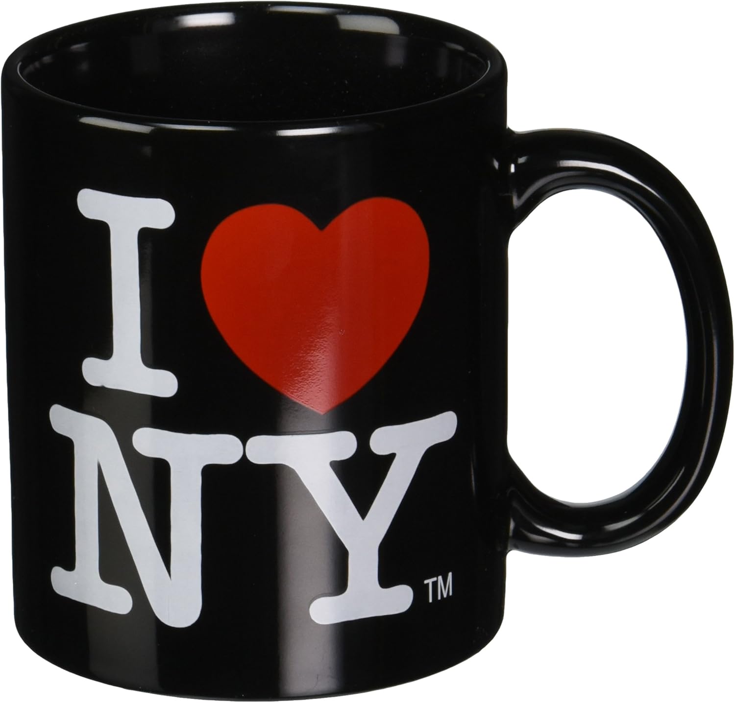 Negro I Love NY taza de cerámica con I Heart NY Logo, de Nueva York