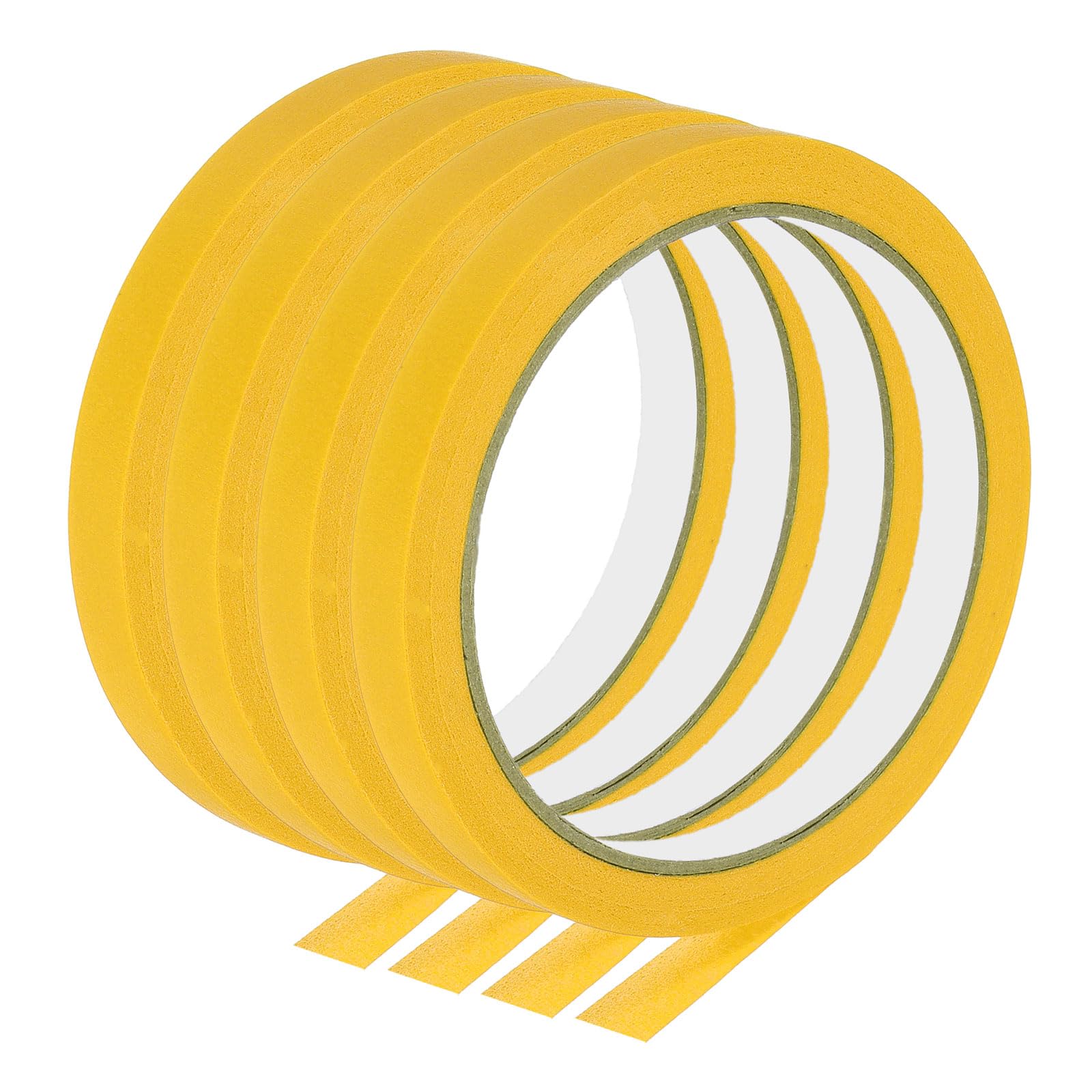 PATIKIL Masking Tape 0.4 Inch Wide, 4 Roll 22 Yard Painters Tape Bulk No Residue Craft Tape for Wall Painting Labeling Car Painting Home DIY Flower Crafts Decoration, Yellow