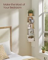VASAGLE 5-Tier Corner Shelf White LBC072W02 Display Floating Shelves Living Room view 3